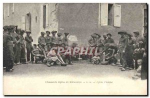 Old Postcard Militaria Alpine hunters maneuvers After the & # 39etape