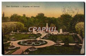 Old Postcard Bad Durkheim Kurgartea mit Denkmal