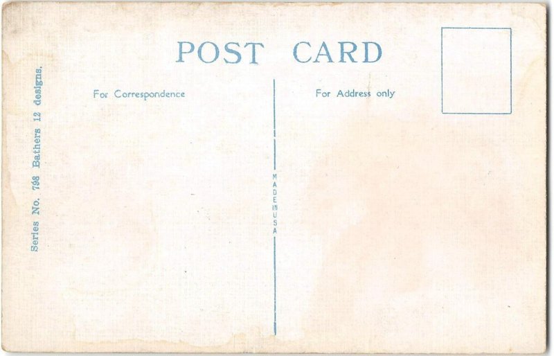 Come on in Bathing Beauty Edwardian Risque Comic c1920s Vintage Postcard