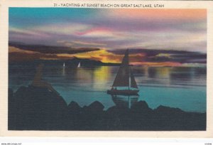 GREAT SALT LAKE , Utah , 1930-40s ; Yachting at Sunset Beach