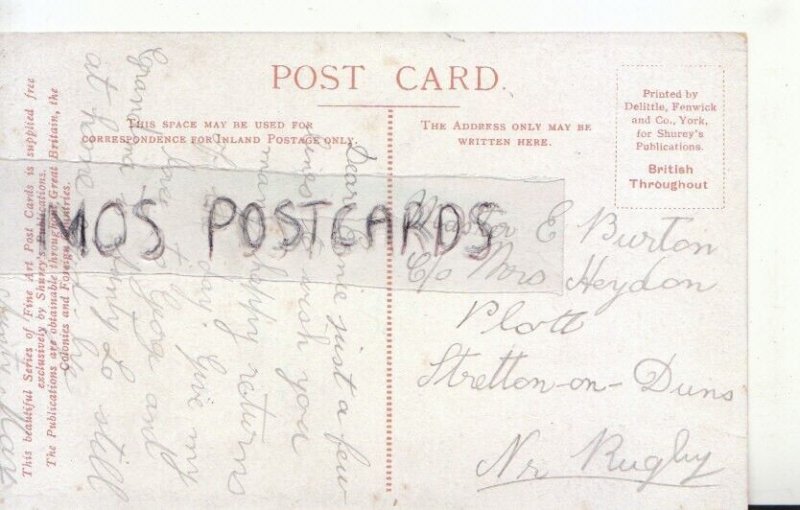 Genealogy Postcard - Burton - Stretton on Duns, Near Rugby, Warwick - Ref. R269