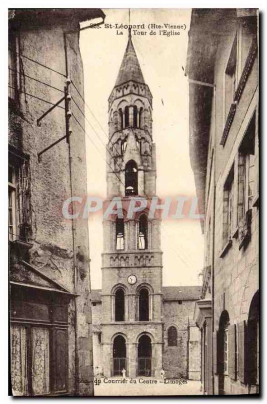 Old Postcard Haute Vienne St Leonard's Church Tower