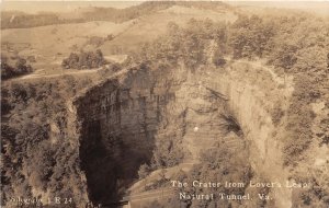 J67/ Natural Tunnel Virginia RPPC Postcard c1930s The Crater Lovers Leap 296