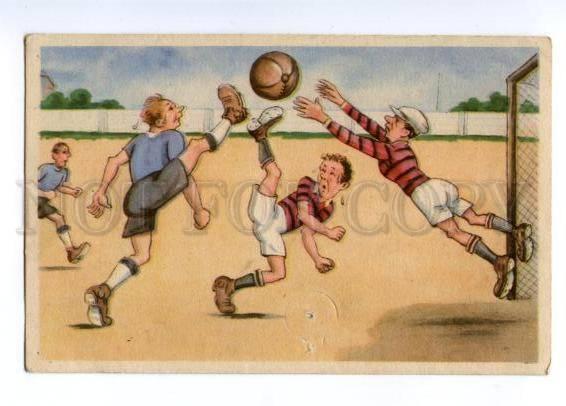 3149763 FOOTBALL Play Vintage comical postcard