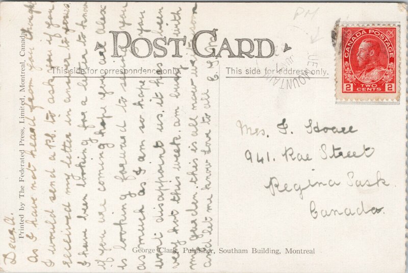 King Square St. John NB Blue Mountain ?? Cancel Postcard G61