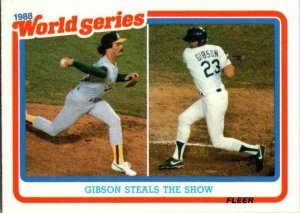 1989 Score Baseball Card '88 World Series Kirk Gibson sk20885