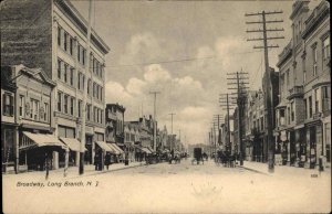 Long Branch New Jersey NJ Broadway c1905 Postcard