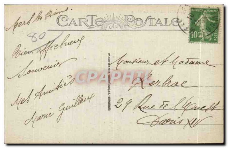 Old Postcard Mers Les Bains Beach