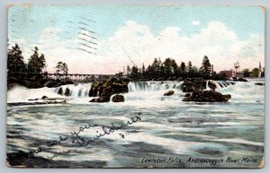 Lewiston Falls  Androscoggin River  Maine    Postcard  1905