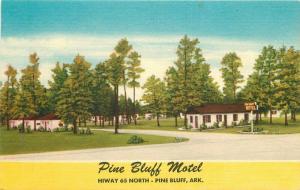 Arkansas 1940s Pine Bluff Motel roadside Postcard Vernon 2214