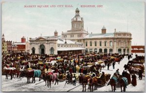 Market Square and City Hall Kingston Ontario ON Unused Postcard H65