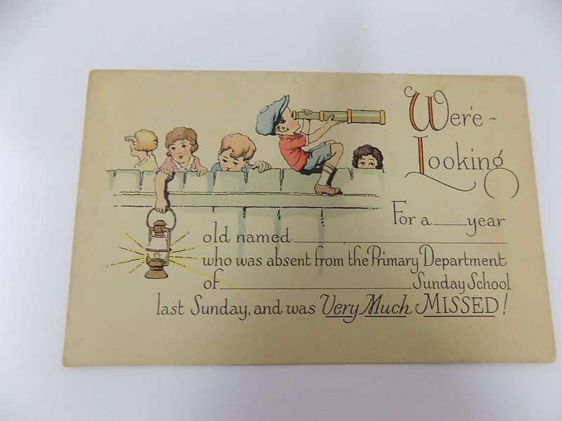 Mid 1920's Church reminder Postcard