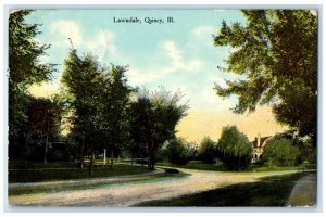 c1911 Lawndale Trees Road Exterior Quincy Illinois IL Vintage Antique Postcard