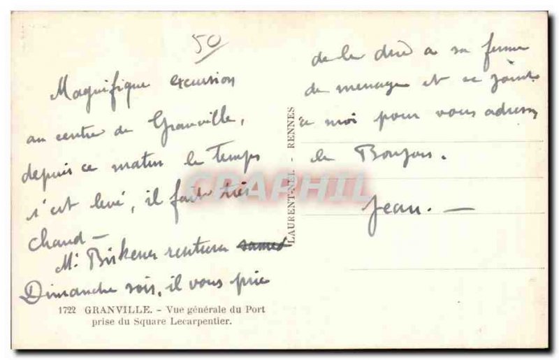Granville - Vue Generale du Port - Old Postcard
