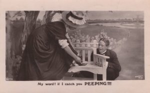 Peeping Tom Shoe Fetish Antique Real Photo Postcard