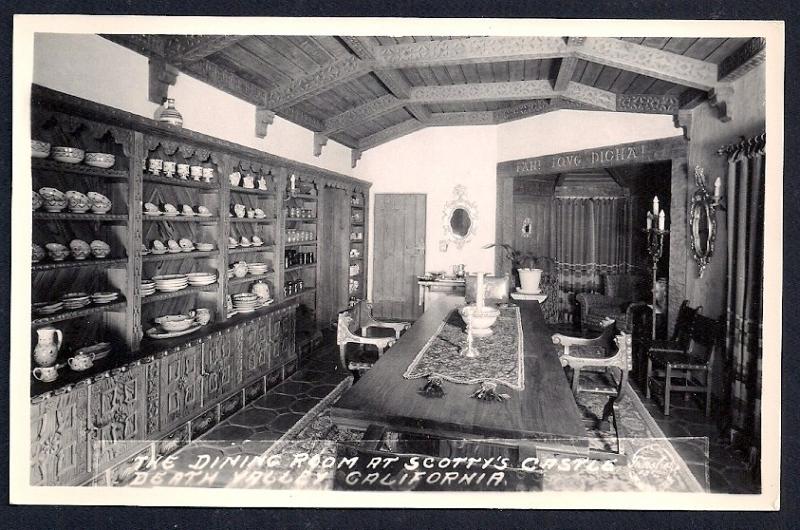 Dining Room REAL PHOTO CARD unused c1940's