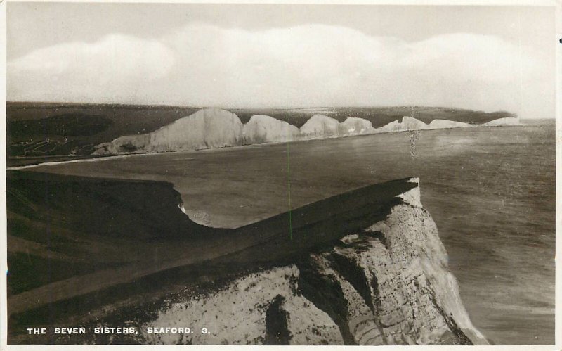 Postcard England Seaford East Sussex - the Seven Sisters