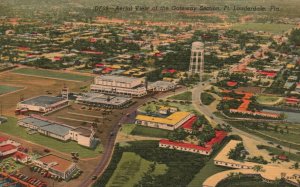 Vintage Postcard 1920's Aerial View Of The Gateway Station Fort Lauderdale Fla.
