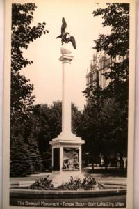 pre-1950 rppc SEAGULL MONUMENT Salt Lake City Utah UT Postcard y1319@