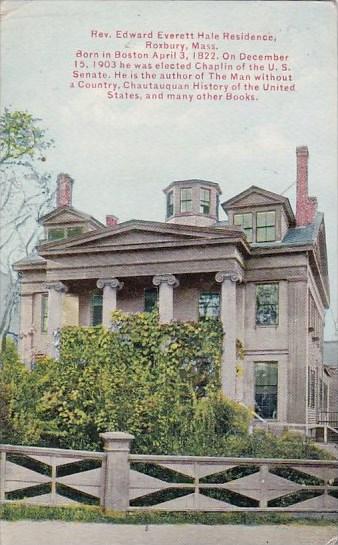 Rev Edward Everett Hale Residence Roxbury Massachusetts 1911