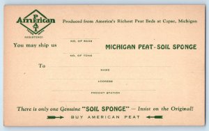 New York City NY Postal Card American Peat Michigan Peat c1930's Vintage
