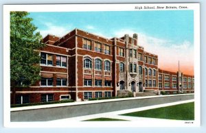 NEW BRITAIN, Connecticut CT ~ HIGH SCHOOL ca 1940s Hartford County Postcard