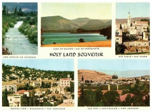 Holy Land Souvenir Postcard Nazareth Old City Jerusalem Galilee The Jordan