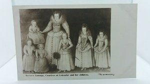 Vintage Postcard Barbara Gamage Countess of Leicester and Her Children