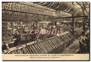 Postcard Old Bike Cycle Cycling Manufacture d & # 39Armes and Saint Etienne C...