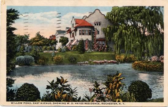 Hayes Residence at Willow Pond - East Avenue, Rochester, New York - pm 1915 - WB