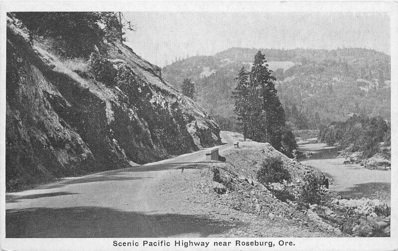 Auburn 1920s Roseburg Oregon Scenic Pacific Highway Postcard 20-6085