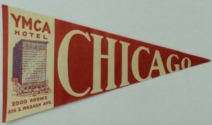 1940's-50's YMCA Hotel Chicago, IL Luggage Label Original E18