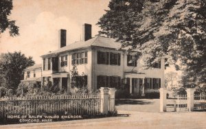 Vintage Postcard Home Of Ralph Waldo Emerson Concord Massachusetts Edward Wells