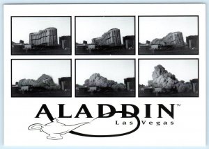 LAS VEGAS, Nevada NV ~ 1998 Implosion of ALADDIN CASINO 5x7 Postcard