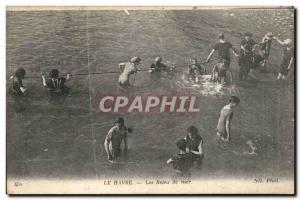 Old Postcard Le Havre bathing