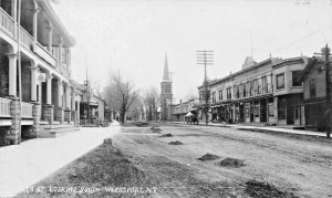 Weedsport NY Seneca Street Looking South Beach-Series Real Photo Postcard