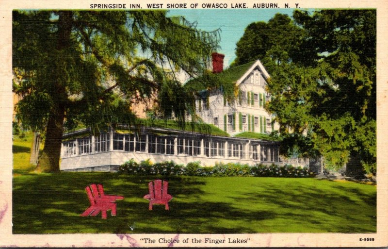 New York Auburn Springside Inn West Shore Of Owasco Lake 1953