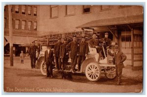 Centralia Washington WA Postcard Fire Department On The Road Of The O W R R & N