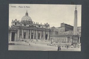 Post Card Ca 1912 Rome Italy St Peters Square In Front Of St Peters Basilica