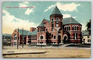 Lawrence MA Public Library Massachusetts Postcard D39