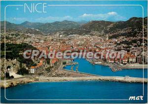 Modern Postcard The French Riviera Nice Monument auc Dead and Port Aerial view