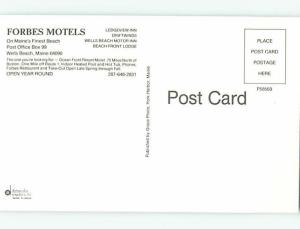 Unused Pre-1980 MOTEL SCENE Wells Beach Maine ME HJ8634