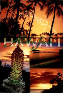 Hawaii, sunset, postcard, beauty, Hawaiian Islands, paradise, sky, wate postcard