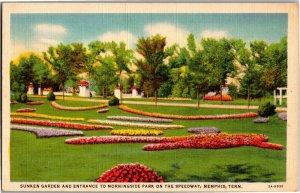 Sunken Garden Morningside Park Speedway Memphis TN c1937 Vintage Postcard C33