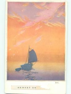 Divided-Back BOAT SCENE Great Nautical Postcard AB0441