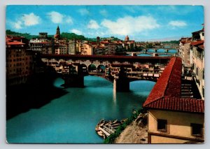 c1977 Bridges FLORENCE Italy 4x6 Vintage Postcard 0097