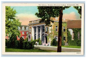 c1940's The Library Western Maryland College Westminster Maryland MD Postcard