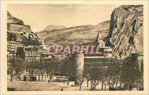 Old Postcard Sisteron the Alps Picturesque cathedral the Rock Tours