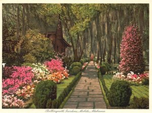 Vintage Postcard Bellingrath Gardens Colorful Landscape Mobile Alabama AL