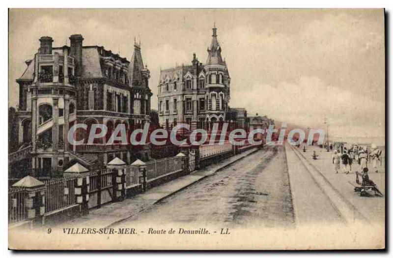 Old Postcard Villers sur Mer Route de Deauville